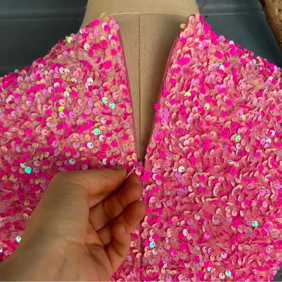Petal and Pup Pink Sequin Mini Dress - Picture 4 of 6